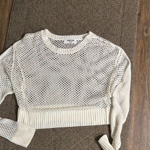 Double Zero Cream Mesh crochet sweater. Super light